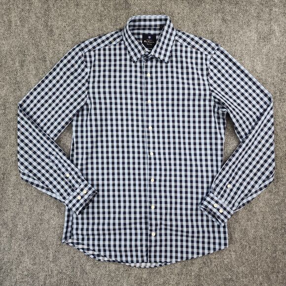 Ben Sherman Other - Ben Sherman Shirt Mens 15 15.5 Blue Gingham Plaid Long Sleeve Casual Button Up
